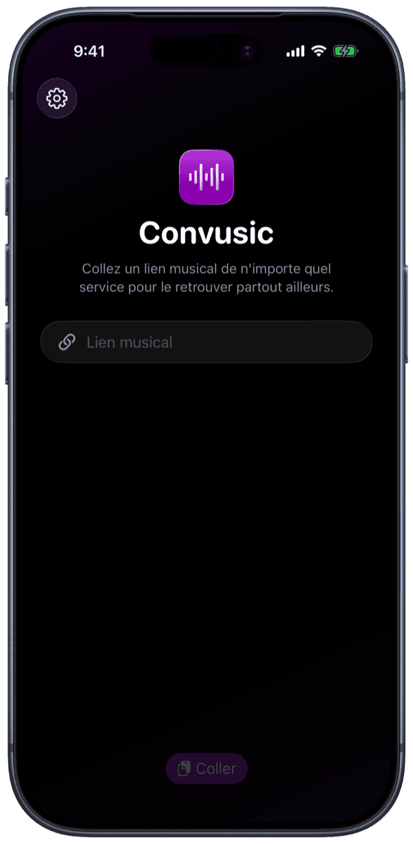 L’app Convusic sur iPhone