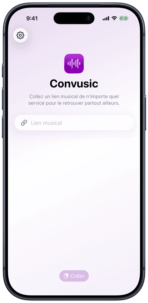L’app Convusic sur iPhone