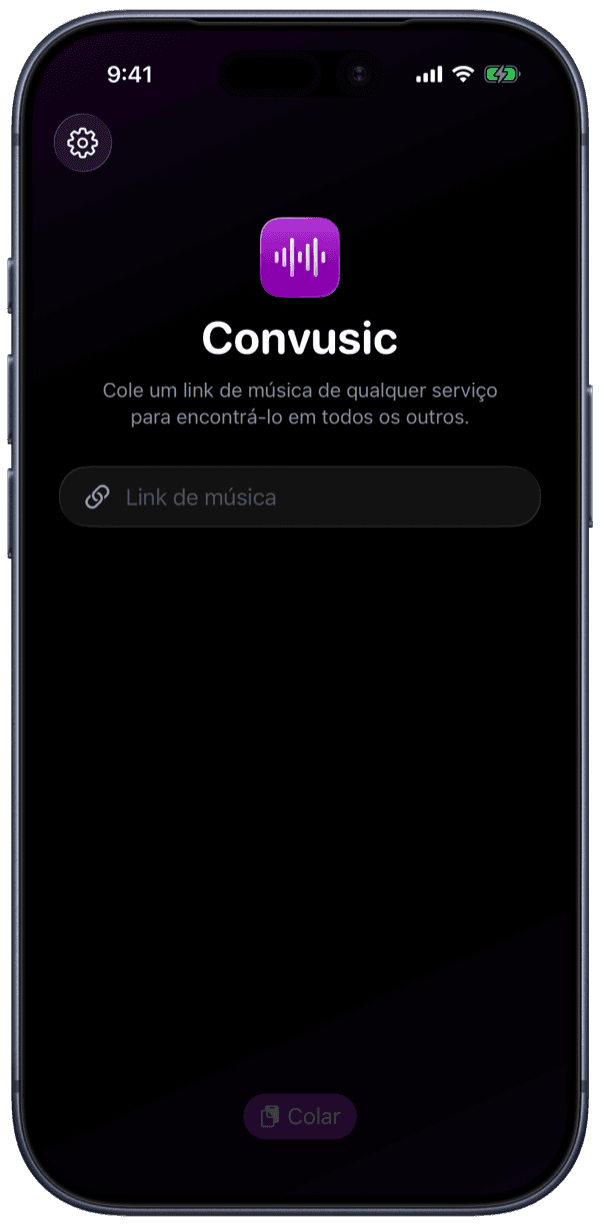 O app Convusic no iPhone