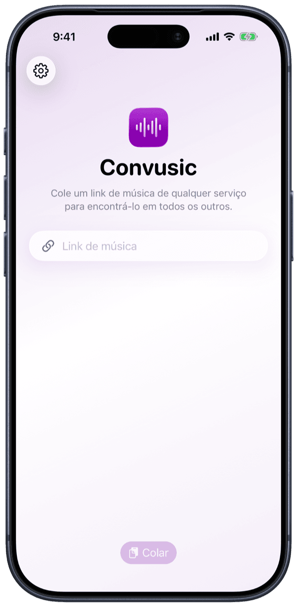 O app Convusic no iPhone