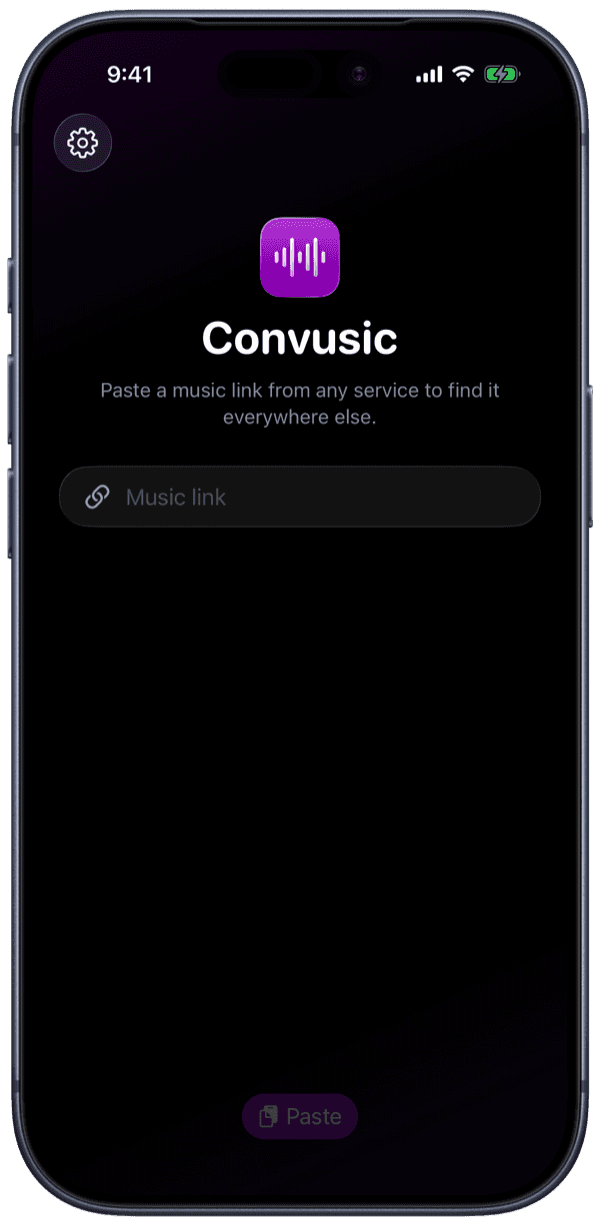 The Convusic app on iPhone