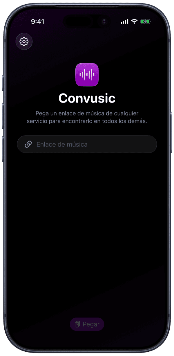 La app de Convusic en el iPhone