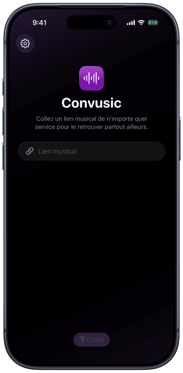 L’app Convusic sur iPhone