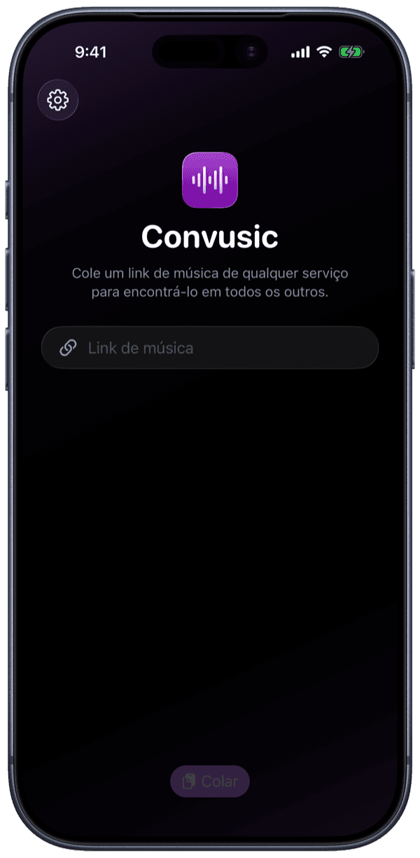 O app Convusic no iPhone