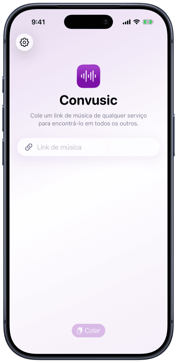 O app Convusic no iPhone